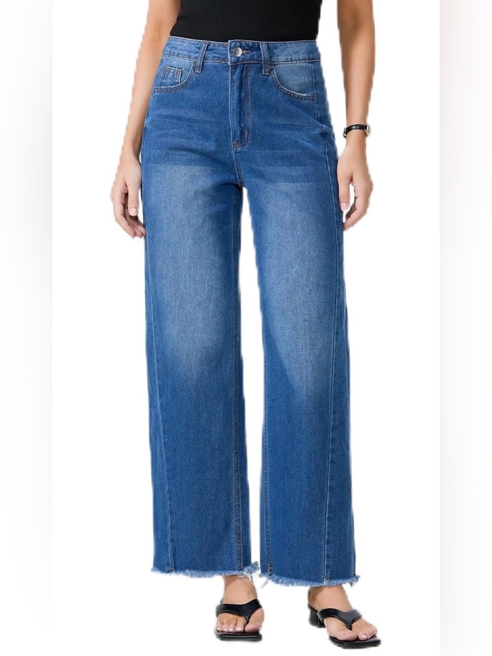 Mariasha Amazon High Waist Wide Leg Denim Jeans Women XL